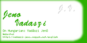 jeno vadaszi business card