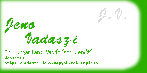 jeno vadaszi business card